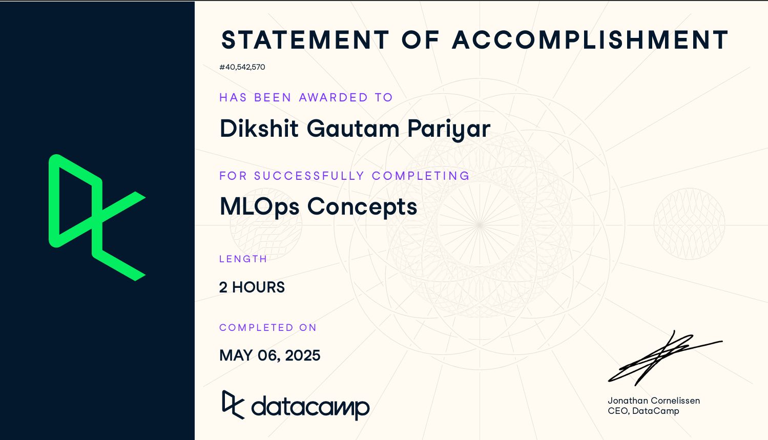MLOps Certificate